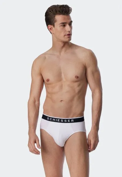 Schiesser Schiesser 3er Pack Herren Slips Biobaumwolle 95/5, Weiss, – Produktbild 2 von 4
