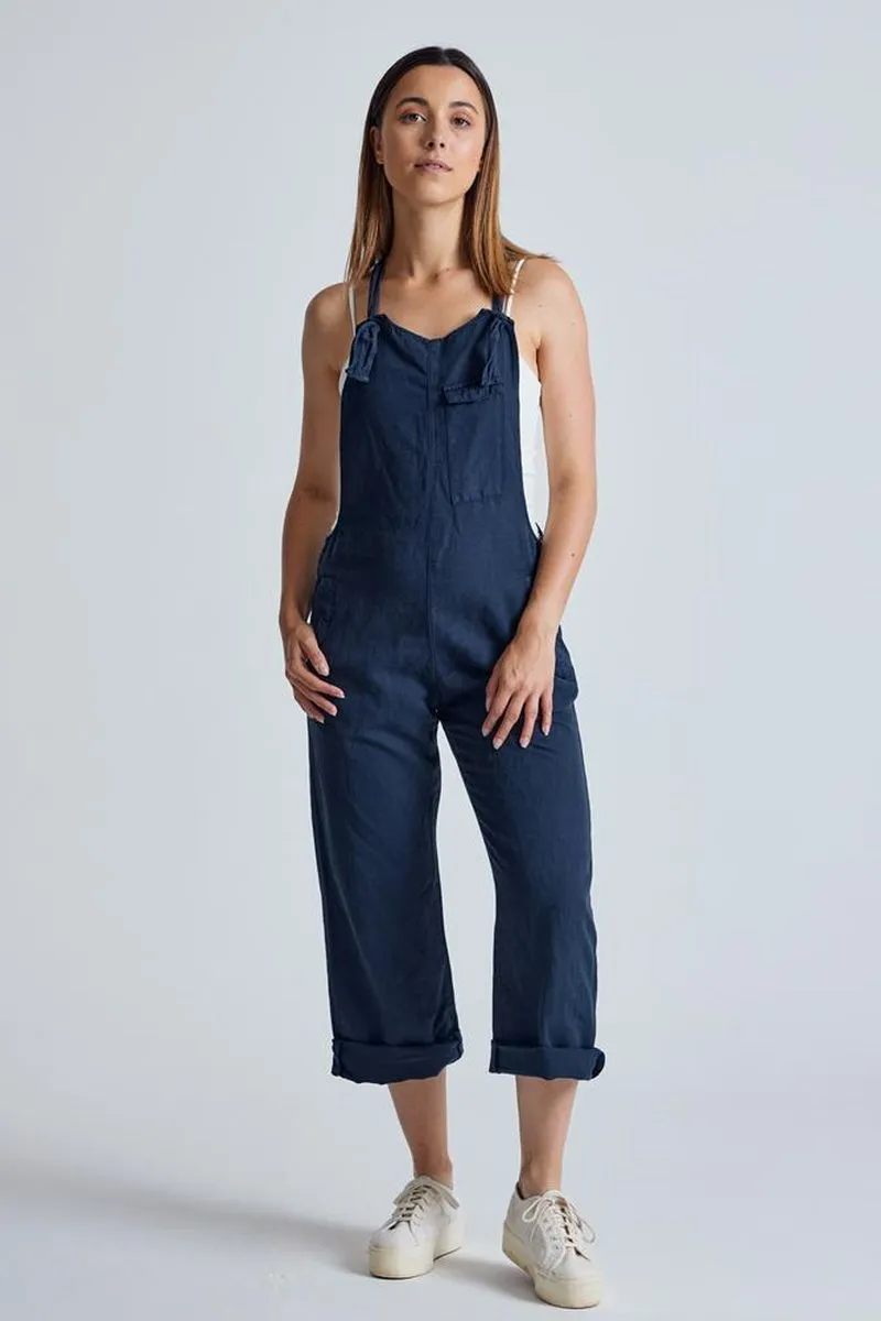 Flax and Loom Leinen-Latzhose Modell: Mary-Lou, Navy, – Produktbild 1 von 1