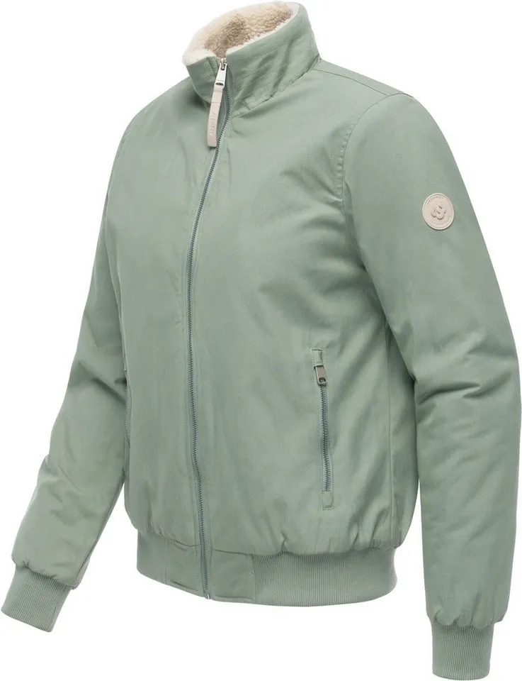 ragwear ragwear Outdoorjacke Coogie YOUMODO Damen Jacke mit hohem Stehkragen, Grau|grün, – Produktbild 3 von 5