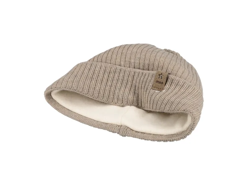 Maximo Mini-Beanie mit Umschlag, braunmeliert Gr. 53, Natur, – Produktbild 2 von 2