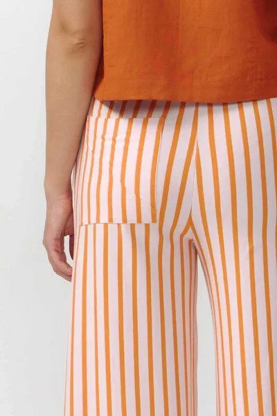 SUITE13LAB Suite13lab Damen-Weithose PALAU gestreift, Orange, – Produktbild 4 von 4