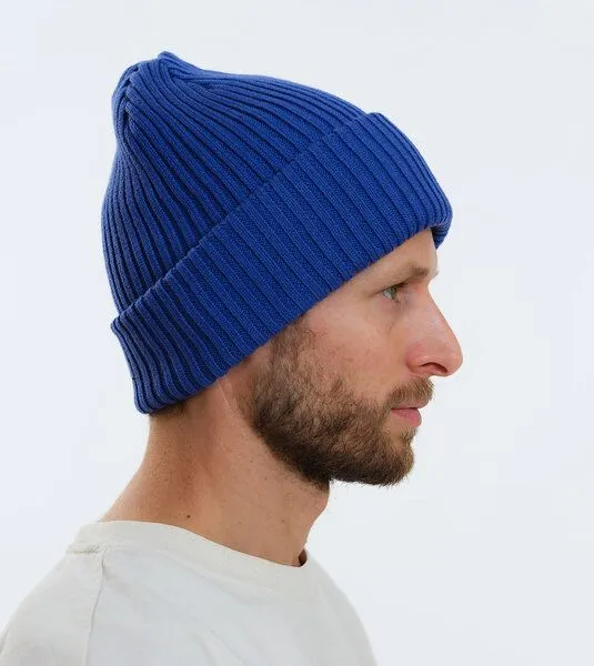 Gary Mash GARY MASH Mütze Roland aus breitem Rippstrick, Ultramarin (blau), – Produktbild 3 von 4
