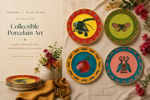 Izanami Tableware Izanami Tableware Jetzt vorbestellen Frame to Fork – Izanami x Olaf Hajek | Porzellanteller, 4-teilig – Produktbild 3 von 3