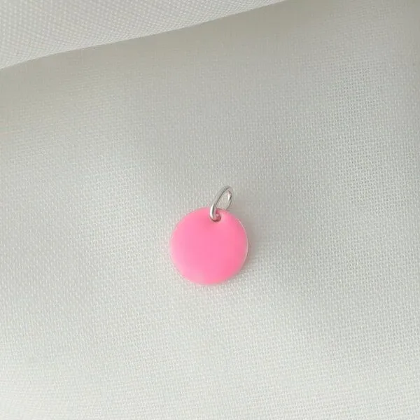 BELLYBIRD Jewellery BELLYBIRD Jewellery Halskette - emailliertes Plättchen, Anhänger aus Silber mit Emaille, Rosa, – Produktbild 3 von 4