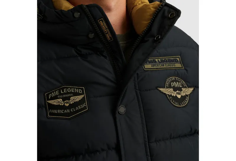 PME Legend PME Legend Steppjacke mit Kapuze und Logo-Badges, Blau, – Produktbild 3 von 4