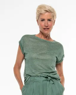 Alma & Lovis Alma & Lovis Legeres Shirt im Ringellook aus Leinen-Jersey | Leinen Ringel Shirt – Produktbild 1 von 1