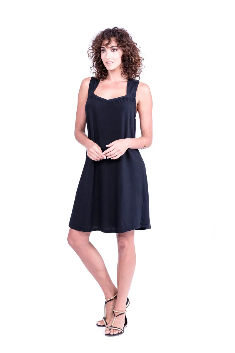 RAVENS VIEW IBIZA RAVENS VIEW IBIZA Damen vegan Kleid Capri Schwarz, Schwarz, – Produktbild 1 von 2