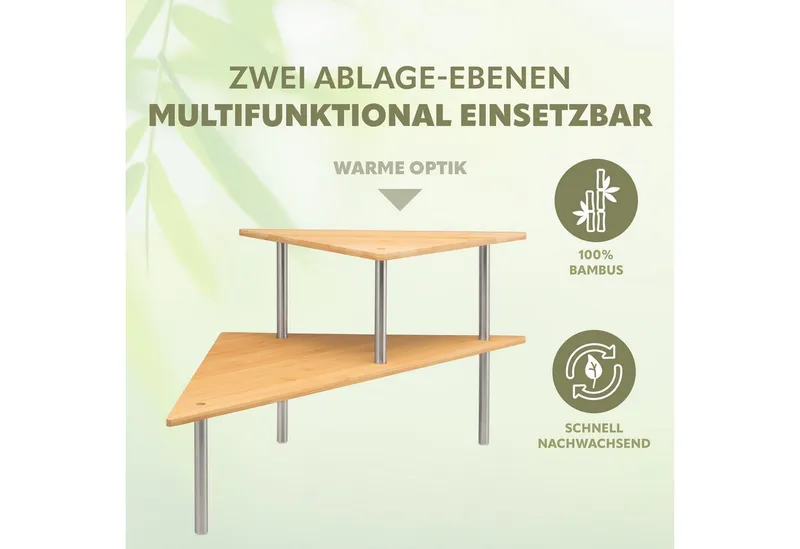 bremermann Küchenregal Küchen-Eckregal, Küchenregal, Gewürzregal, Bambus, Braun, – Produktbild 4 von 5