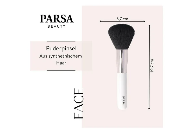PARSA Beauty Puderpinsel Essential Puderpinsel, sanfte Fixierung für ein ebenmäßiges Finish, Weiß, – Produktbild 2 von 5