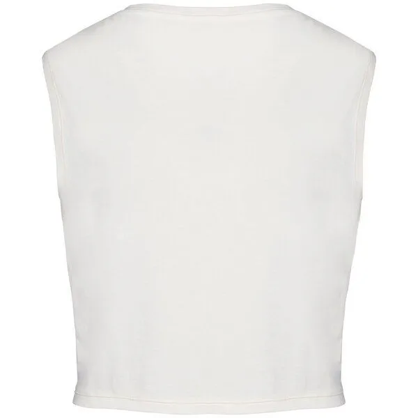 Greenspired Greenspired Umweltfreundliches ärmelloses Cropped Damen-T-Shirt 165g/m², Verwaschenes elfenbein, – Produktbild 2 von 2