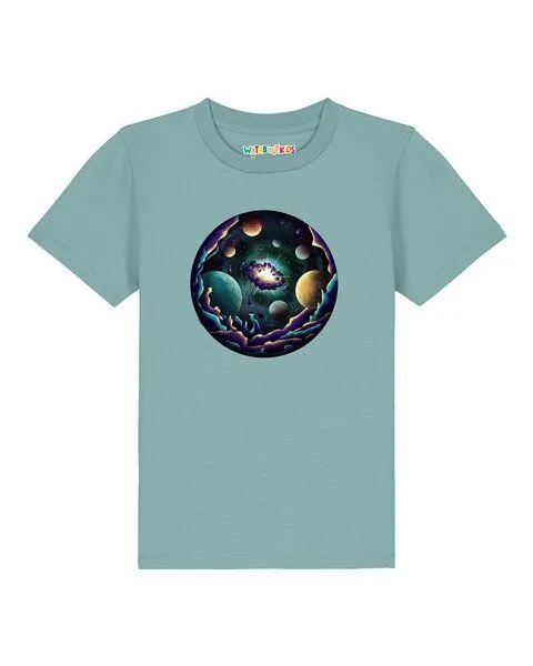 watabout.kids watabout.kids T-Shirt Kinder Urknall, Teal monstera, – Produktbild 1 von 2