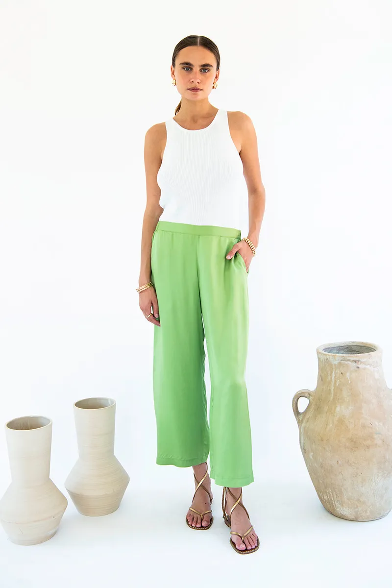 Neu Nomads Neu Nomads Damen vegan Hose Cropped Palazzo Carina Emerald, Hellgrün, – Produktbild 1 von 2