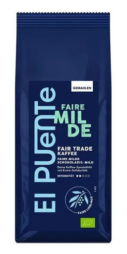 El Puente El Puente Faire Milde - Bio-Kaffee gemahlen 250 g | Fair Trade | Bio-zertifiziert | Vegan | Glutenfrei – Produktbild 1 von 1