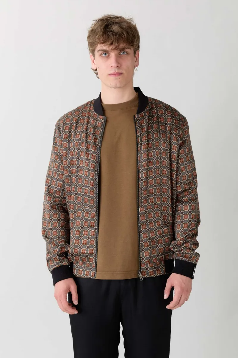 Yahmo Yahmo Herren vegan Jacke Bomber Reversible Laslo Nostalgia/Pine, Orange, – Produktbild 2 von 2