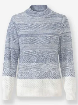 Witt Witt Langarm-Pullover taubenblau-ecru-meliert – Produktbild 1 von 1