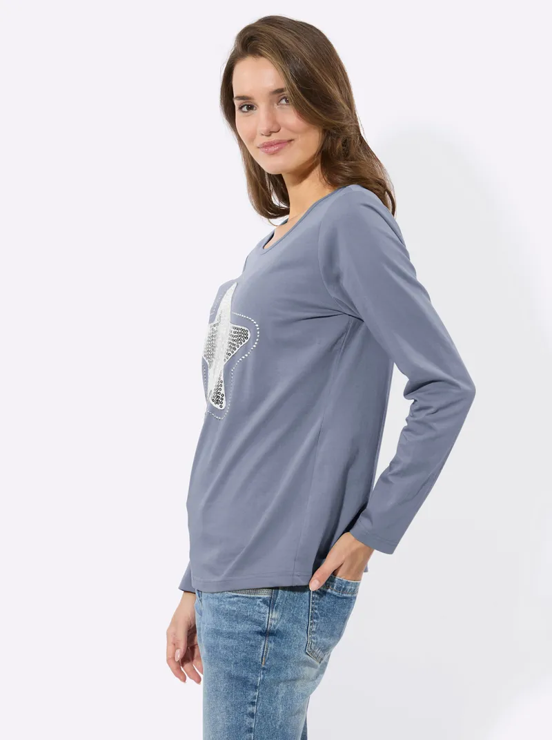 Witt Rundhalsshirt taubenblau, Taubenblau, – Produktbild 1 von 2