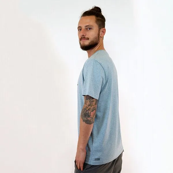 Spangeltangel Spangeltangel T-Shirt "Roboter", Herrenshirt, bedruckt, Handsiebdruck, Hellblau, – Produktbild 3 von 3