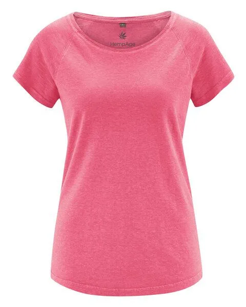 HempAge HempAge Damen Raglan T-Shirt Hanf/Biobaumwolle, Hibiscus(rosa), – Produktbild 1 von 3