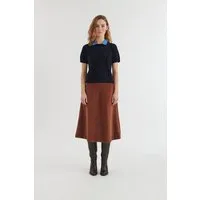 Basic Apparel Basic Apparel Midi-Cord-Rock MILLU in A-Linie aus Bio-Baumwolle, Braun (tortoise-shell), – Produktbild 1 von 1