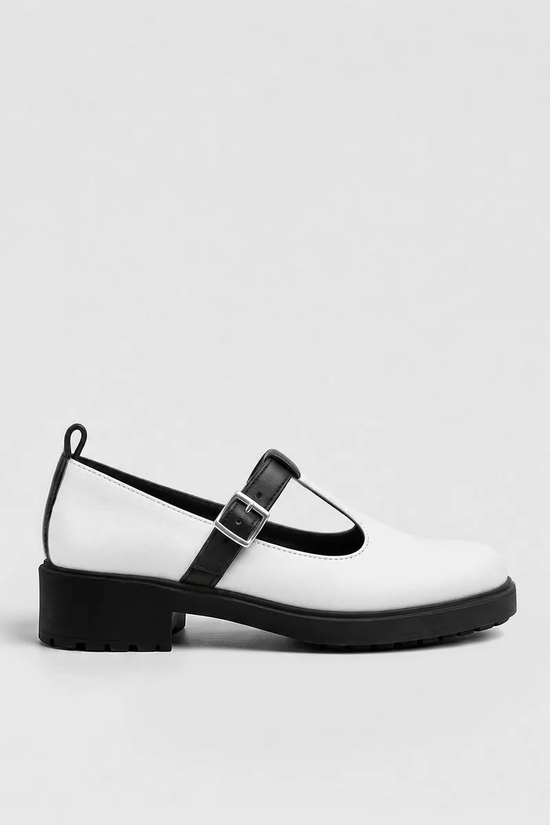 BOHEMA BOHEMA Damen vegan Schuhe Mary Jane Curtsy Weiß/Schwarz, Weiß, – Produktbild 2 von 2