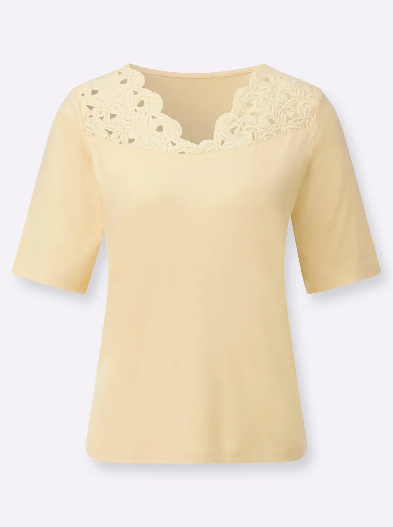 Witt Spitzenshirt vanille, Vanille, – Produktbild 1 von 2
