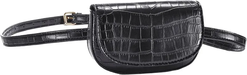 Lascana Lascana Bauchtasche Gürteltasche, Crossbody Bag, Brusttasche, Hüfttasche, Handtasche Damen zum Umhängen in Kroko-Optik VEGAN, Schwarz, – Produktbild 2 von 5