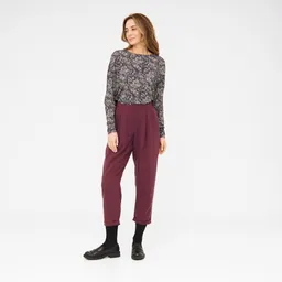 WiDDA Widda Damen vegan Hose Plissee Jupp Burgundy – Produktbild 1 von 1