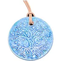 Schönes aus Indochina Schönes aus Indochina Schmuck aus Keramik, Medaillon Elefant, Lotus und Lebensbaum, Ocean, – Produktbild 1 von 3