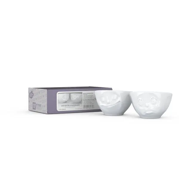 FIFTYEIGHT PRODUCTS FIFTYEIGHT PRODUCTS Porzellan Schälchen 200ml glückl&Bitte 2er Set – Produktbild 1 von 4