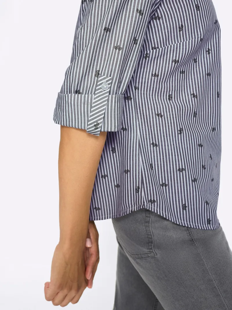 Witt Baumwollbluse marine-gestreift, Marine-gestreift, – Produktbild 2 von 2