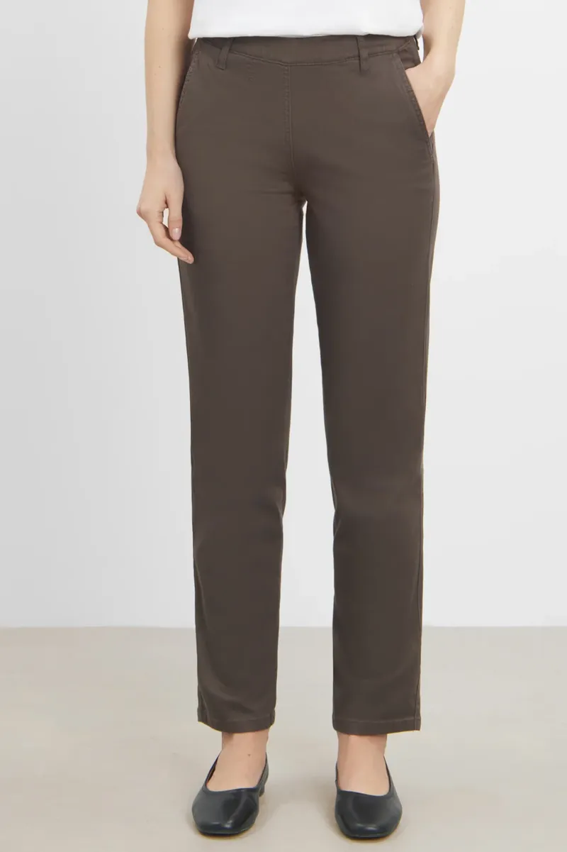 LAURIE LAURIE Damen vegan Hose Taylor Regular Kurz Länge Braun, Dunkelbraun, – Produktbild 2 von 2