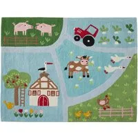HANS NATUR Kinderteppich Bio-Baumwolle "Bauernhof" Maße 100 x 130 cm – Produktbild 1 von 1