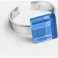 ALEXASCHA ALEXASCHA Geometrischer Ring aus Glas, mini | PUREFORM, Azurblau, – Produktbild 1 von 1