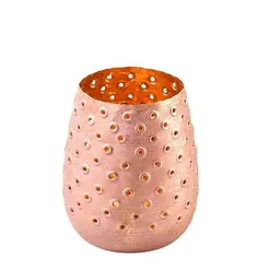 Mitienda Shop Mitienda Shop Windlicht mit Lochmuster rosa, gold, Weihnachtsdeko – Produktbild 1 von 1