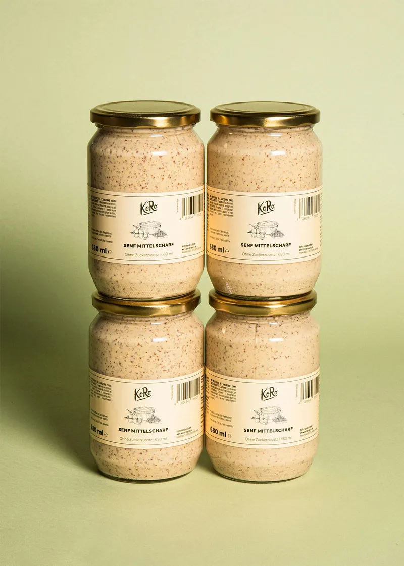 KoRo Mittelscharfer Senf ohne Zuckerzusatz 4 x 680 ml – Produktbild 1 von 5