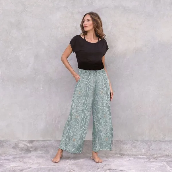 Jaya Jaya MELODY - Damen - leichte Sommerhose für Yoga und Freizeit, Zumbaagave/grün, – Produktbild 4 von 4