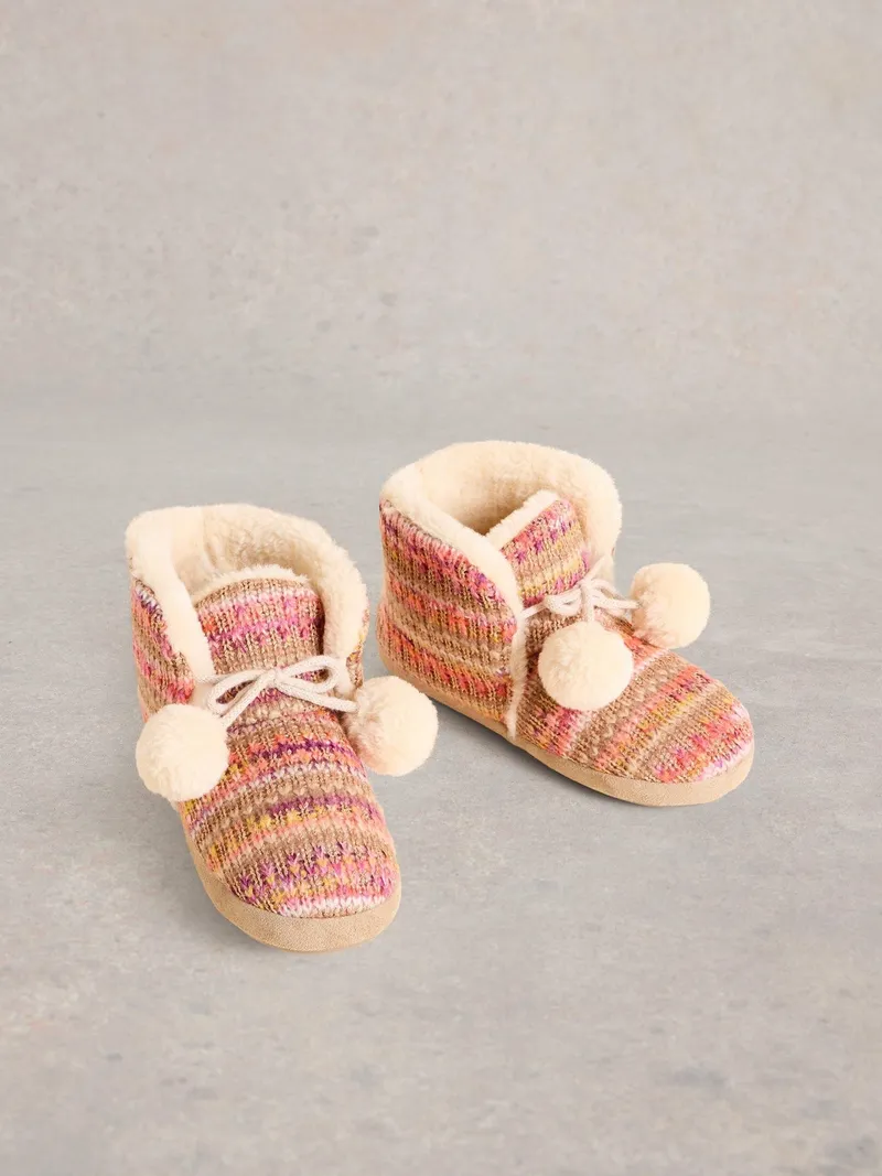 White Stuff Gestrickte Haus-Booties - S, Natur multi, – Produktbild 2 von 4