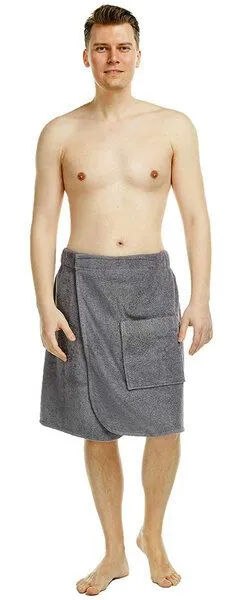 Arus Arus-Saunakilt für Herren aus 100% Bio-Baumwolle, Grau, – Produktbild 3 von 4