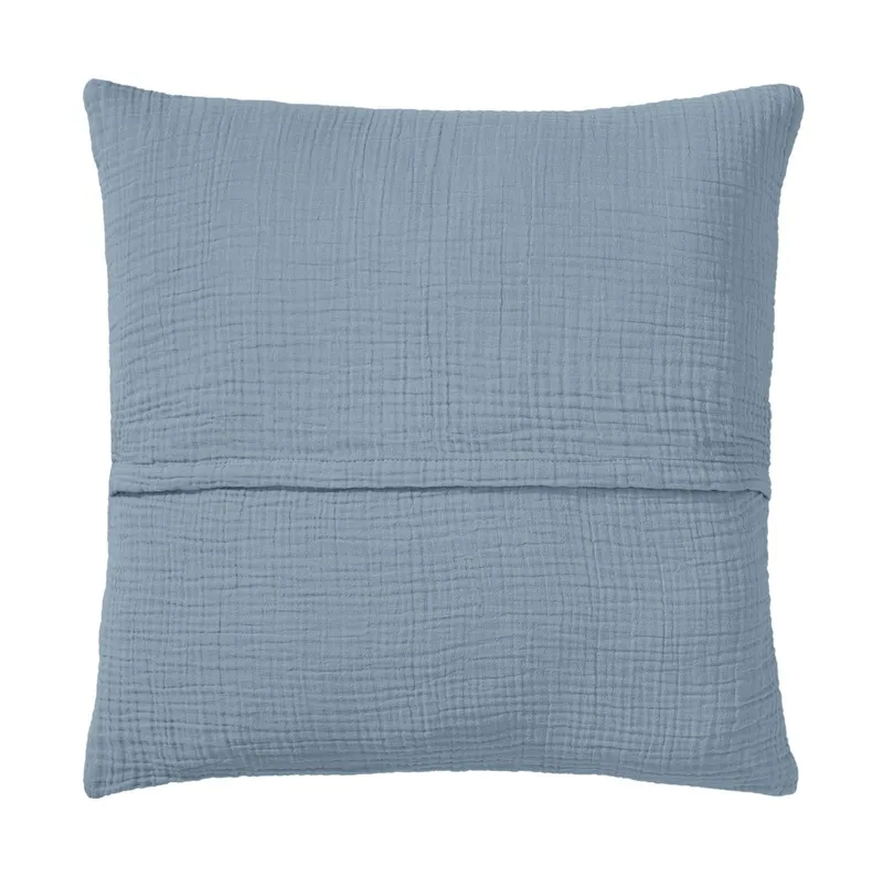 OTTO home Kissenbezug Bailee, 2er-Set, Kuschelige Musselin Qualität, Uni-Style, (2 Stück), 50x50 cm, Hotelverschluß, 100% atmungsaktive Buamwolle, Blau, – Produktbild 1 von 3