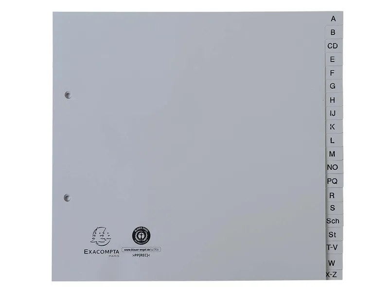 Exacompta 25 Exacompta Register, 2/3, 20 Taben A-Z, 120 µ, grau – Produktbild 1 von 1