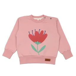Walkiddy Kinder Sweatshirt GOTS-zertifiziert aus Bio-Baumwolle rosa mit Tulpen-, Marienkäfer- & Schmetterlingsmotiv – Walkiddy – Produktbild 1 von 1