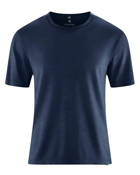 HempAge HempAge Slub Jersey T-Shirt Herren Hanf/Biobaumwolle, Navy(blau), – Produktbild 1 von 4