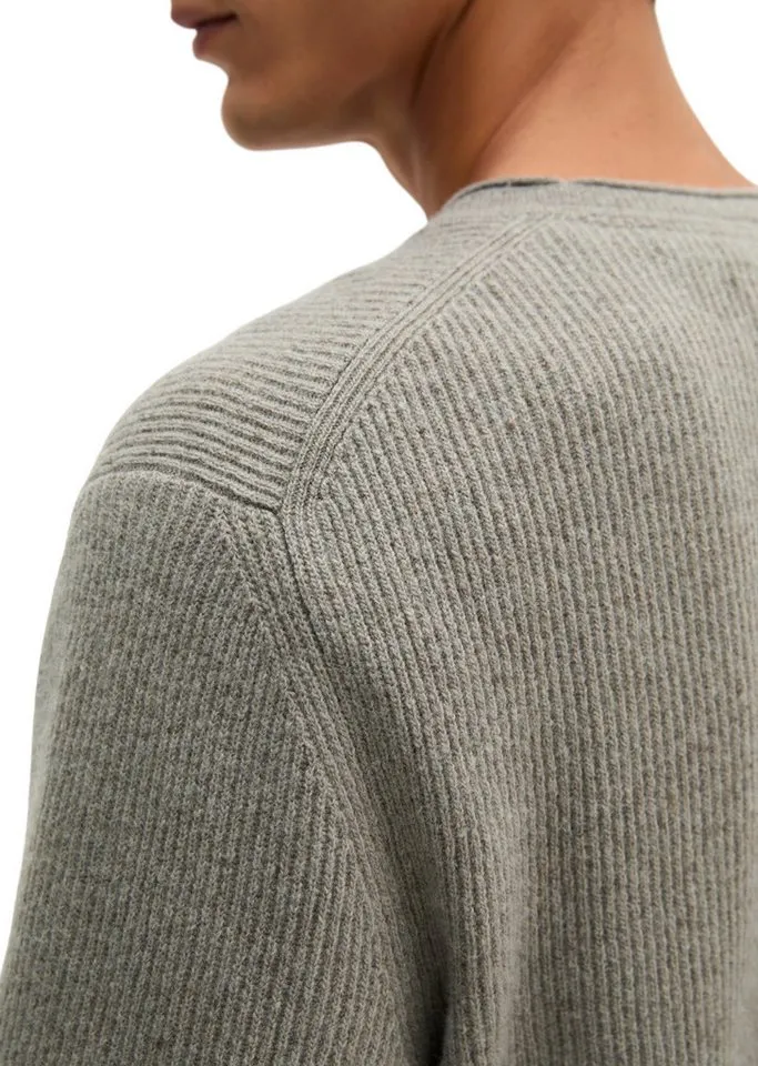 Marc O'Polo Marc O'Polo Rundhalspullover aus weichem Wolle-Mix mit Viskose, Grau, – Produktbild 3 von 4