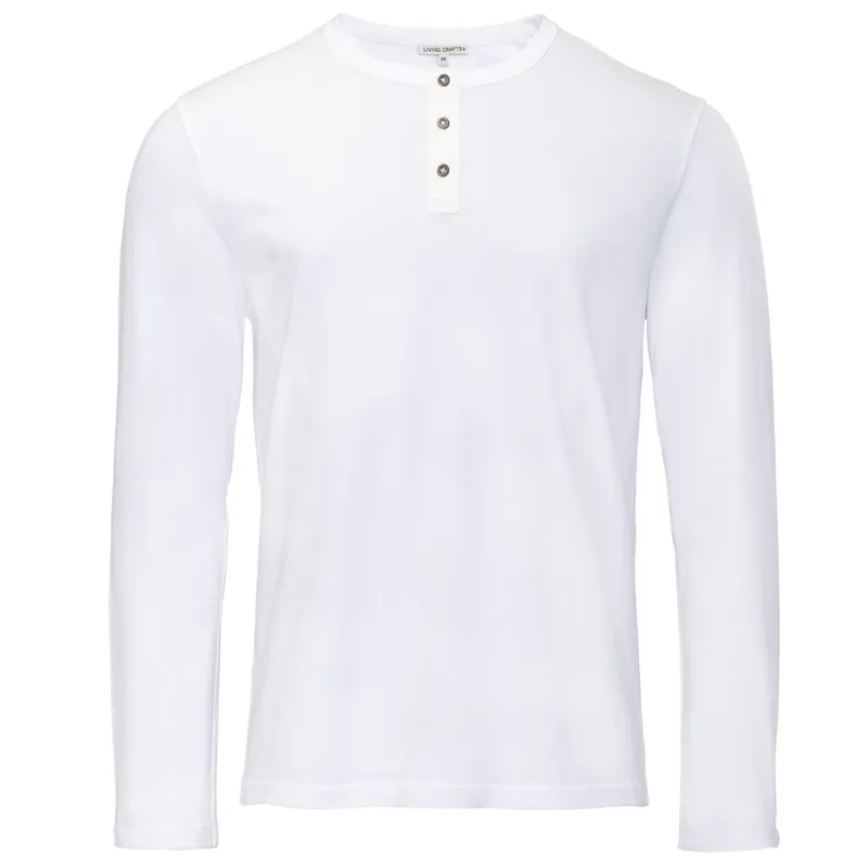 Living Crafts LIVING CRAFTS - Herren Henley Shirt - Weiß (100% Bio-Baumwolle), Nachhaltige Mode, Bio Bekleidung, Weiß, – Produktbild 1 von 1