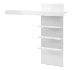 Home affaire Aufsatzregal Carat, modernes Regal, Wandhalter mit Ablagefächern, 137 cm breit, vielseitig einsetzbares Wandboard, in Weiß Hochglanz – Produktbild 1 von 1