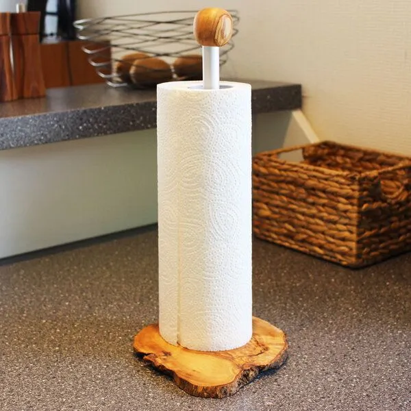 Mitienda Shop Mitienda Shop Küchenpapierhalter aus Olivenholz und Aluminium – Produktbild 2 von 2