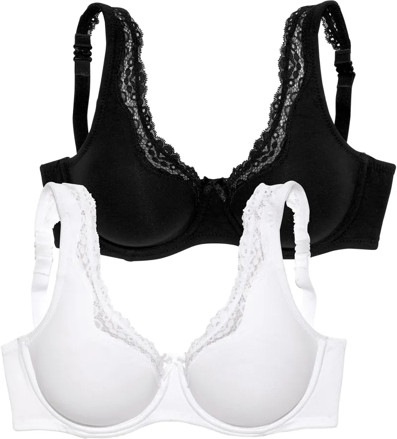 petite fleur by Lascana Bügel-BH weiß+schwarz, Weiß+schwarz, – Produktbild 2 von 3