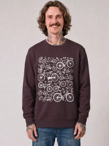 watapparel watapparel Sweatshirt Unisex Fahrräder, Red brown, – Produktbild 2 von 3