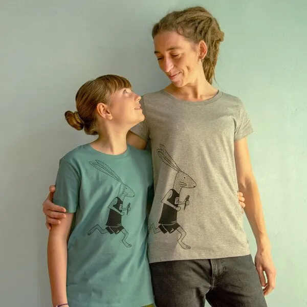 Cmig Cmig Laufhase Kinder T-Shirt, Teal monstera (blau), – Produktbild 3 von 4