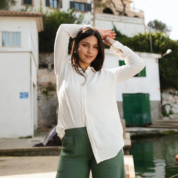 NORDLICHT NORDLICHT Damen Musselin Bluse aus 100% Bio-Baumwolle FENJA, Weiß, – Produktbild 1 von 4